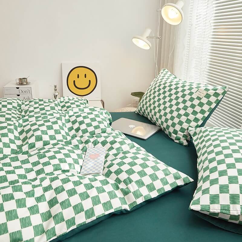 Small Checker Bedding Duvet Cover Set SUB CATEGORY_Bedding Sets