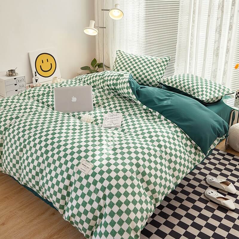 Small Checker Bedding Duvet Cover Set SUB CATEGORY_Bedding Sets