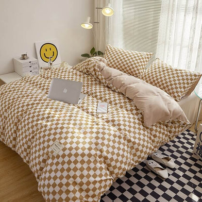 Small Checker Bedding Duvet Cover Set SUB CATEGORY_Bedding Sets