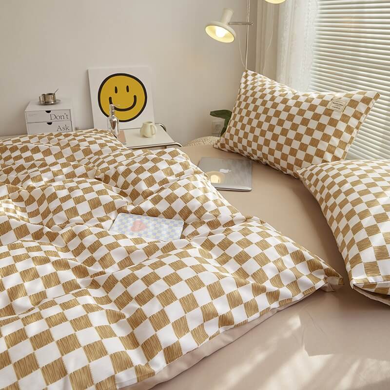 Small Checker Bedding Duvet Cover Set SUB CATEGORY_Bedding Sets