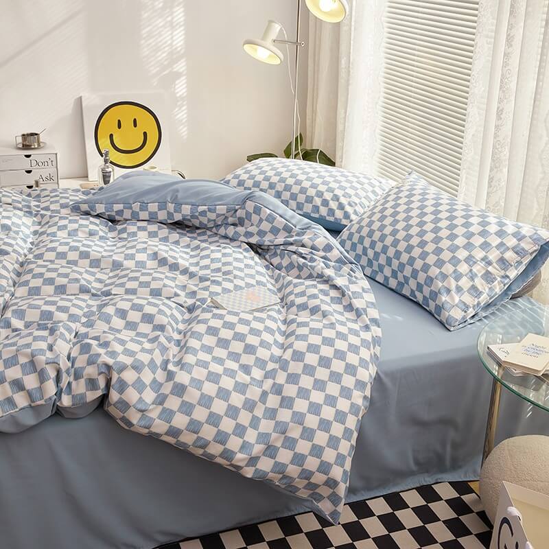 Small Checker Bedding Duvet Cover Set SUB CATEGORY_Bedding Sets