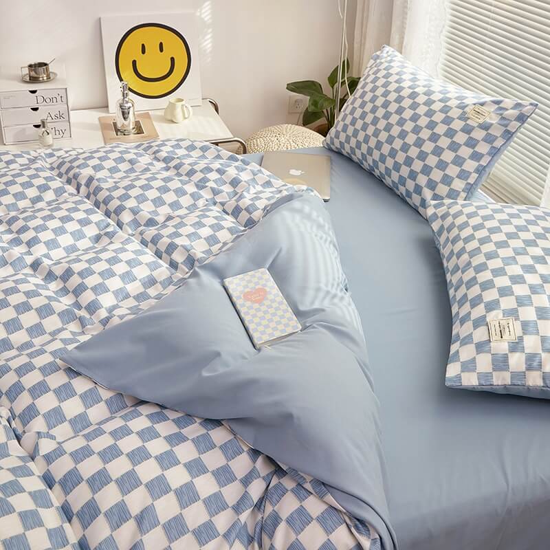 Small Checker Bedding Duvet Cover Set SUB CATEGORY_Bedding Sets