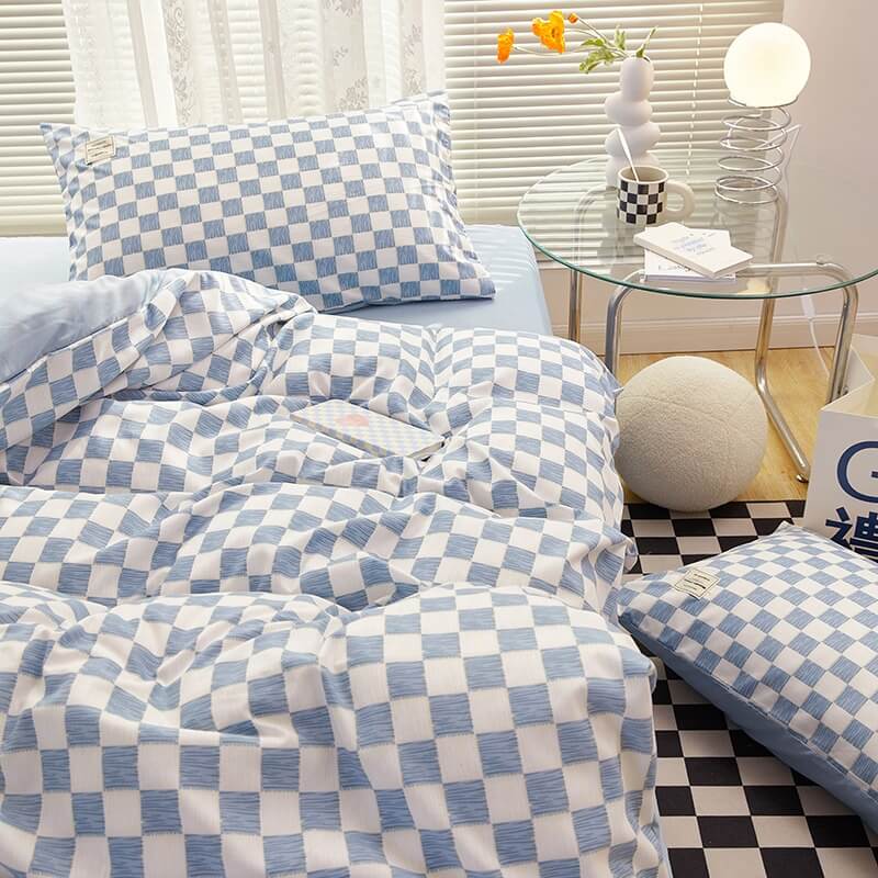 Small Checker Bedding Duvet Cover Set SUB CATEGORY_Bedding Sets