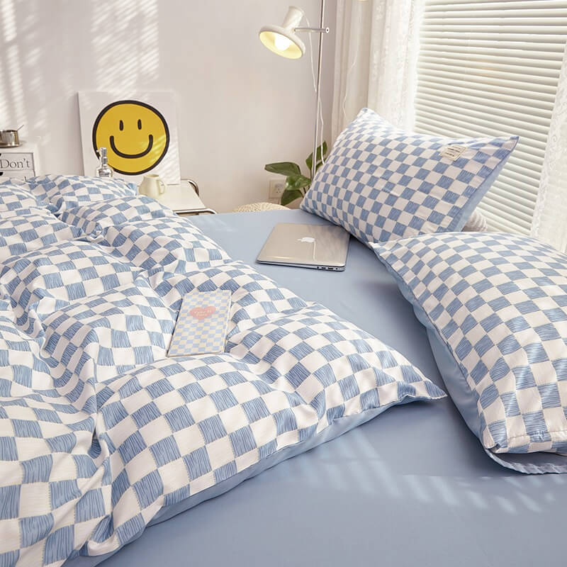 Small Checker Bedding Duvet Cover Set SUB CATEGORY_Bedding Sets