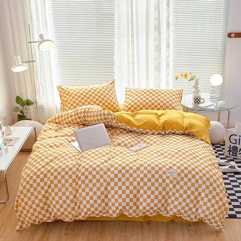 Small Checker Bedding Duvet Cover Set SUB CATEGORY_Bedding Sets