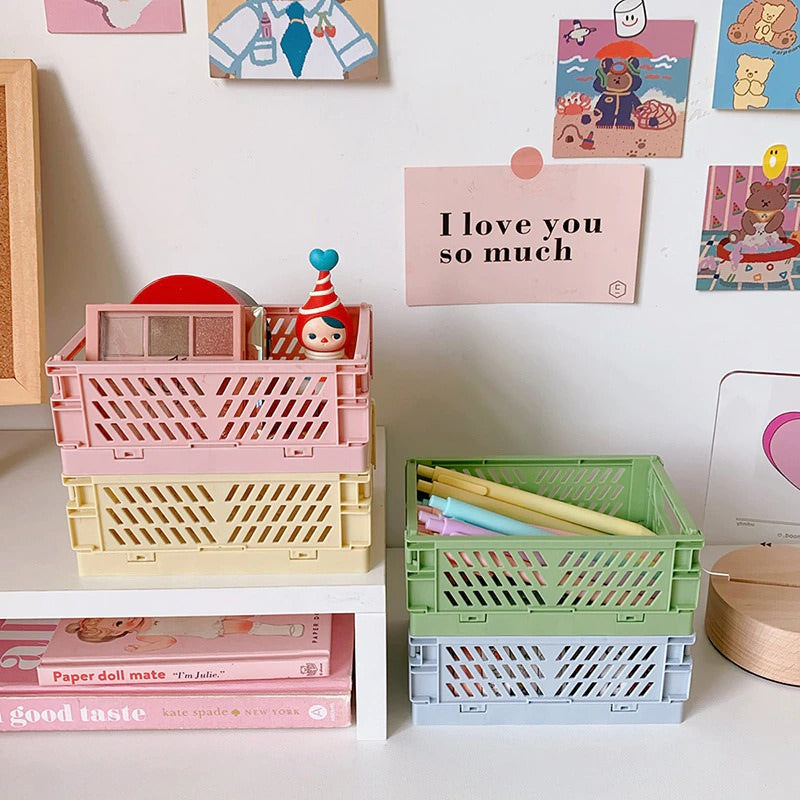 Pastel Folding Crate AESTHETIC_Danish Pastel AESTHETIC_Soft Girl SUB CATEGORY_Desk Accessories