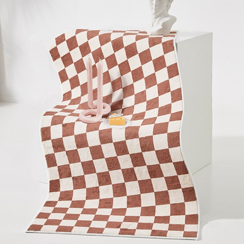 Checkered Bedside Rug AESTHETIC_Danish Pastel SUB CATEGORY_Rugs