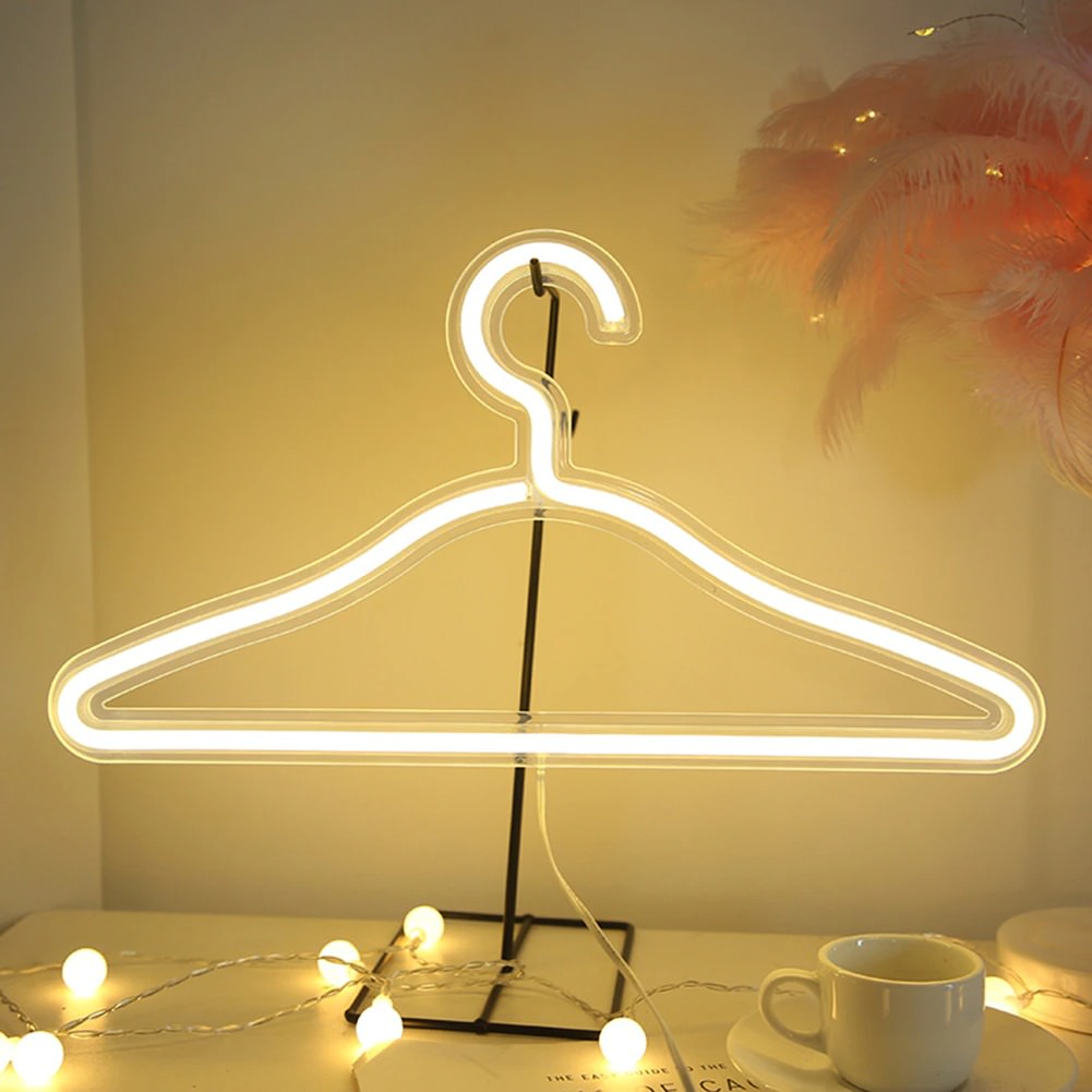 Neon Dress Hanger AESTHETIC_eGirl AESTHETIC_Indie AESTHETIC_Soft Girl clothes rack clothing rack SUB CATEGORY_Hangers SUB CATEGORY_Neon Signs