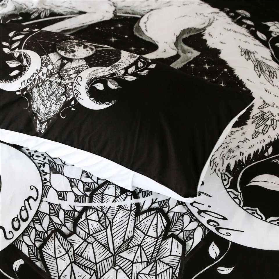 Moon Child Bedding Set AESTHETIC_Witchcore bed sheet bedsheets black SUB CATEGORY_Bedding Sets