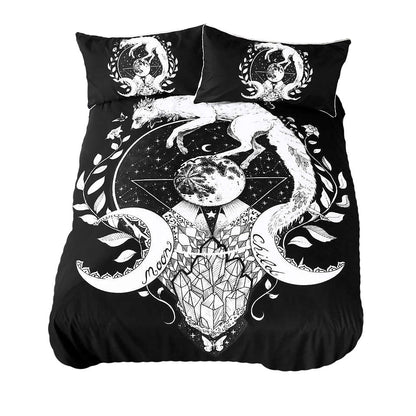 Moon Child Bedding Set AESTHETIC_Witchcore bed sheet bedsheets black SUB CATEGORY_Bedding Sets