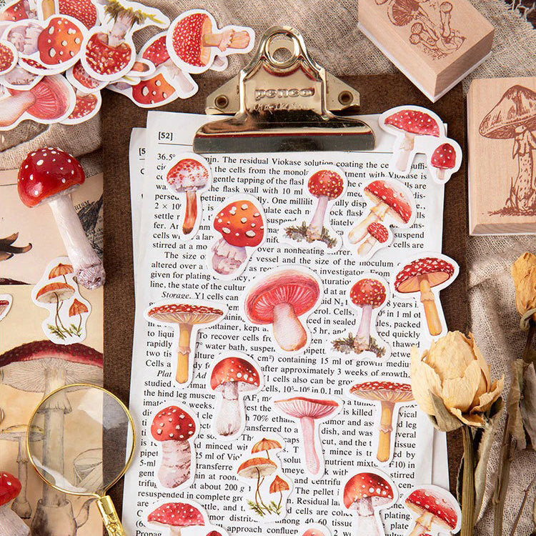 Vintage Red Mushroom Stickers AESTHETIC_Fairycore AESTHETIC_Mushroom SUB CATEGORY_Stickers