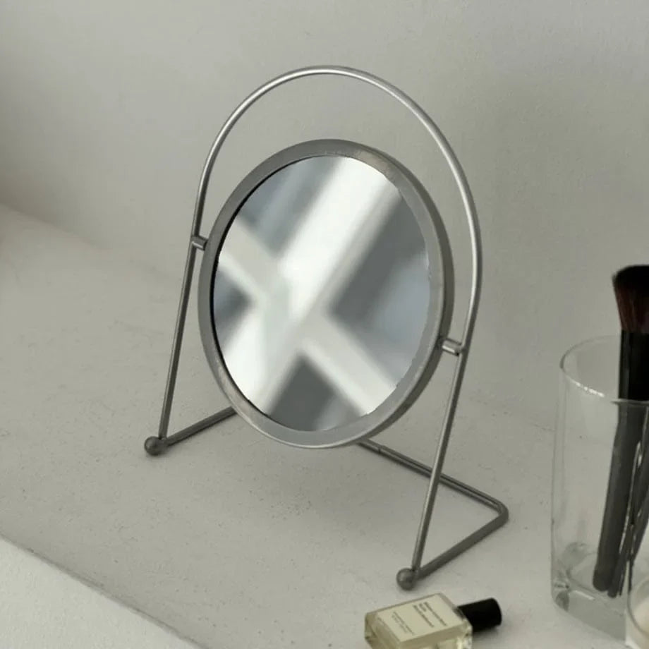 Matte Metal Swivel Desktop Mirror