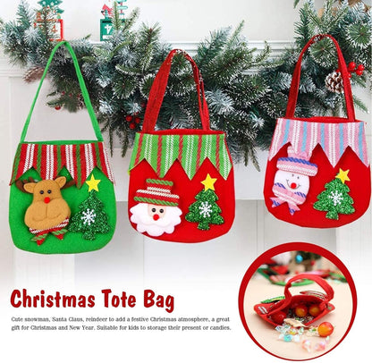 Christmas Stockings 12" Large Size, 3 Pcs Christmas Tote Gift Bags and Christmas Hat, Christmas Tree Decorations Gifts for Family Holiday Christmas Party Decoration, 40Pcs Christmas Ornament Hooks Home & Kitchen Ornament Hooks Seasonal Décor