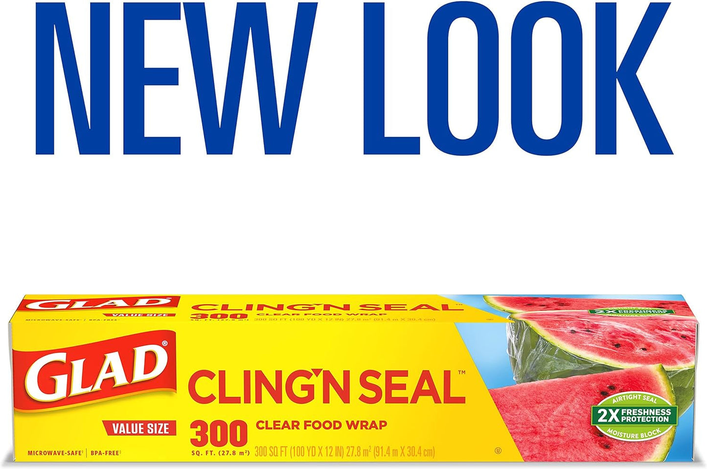 Glad Cling N Seal Plastic Food Wrap, 300 Square Foot Roll - 4 Pack (Package May Vary) Disposable Food Storage Health & Household Household Supplies Paper & Plastic