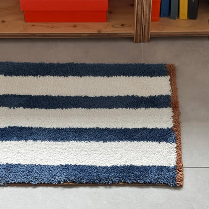 Plush Shaggy Striped Polyester Accent Rug