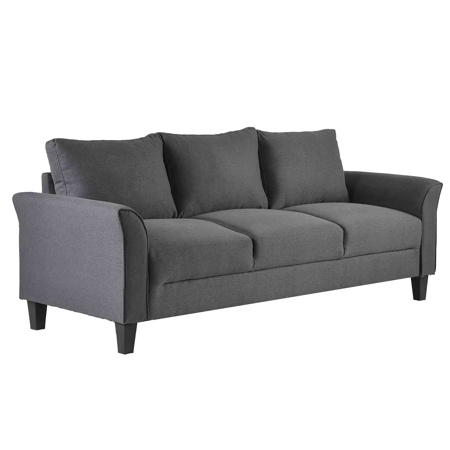 3 Piece Living Room Sofa Set, Upholstered Sectional Couch, One Three-Seat Chair & Loveseat and Armchair (Cement Gray) Furniture Home & Kitchen Living Room Furniture Living Room Sets