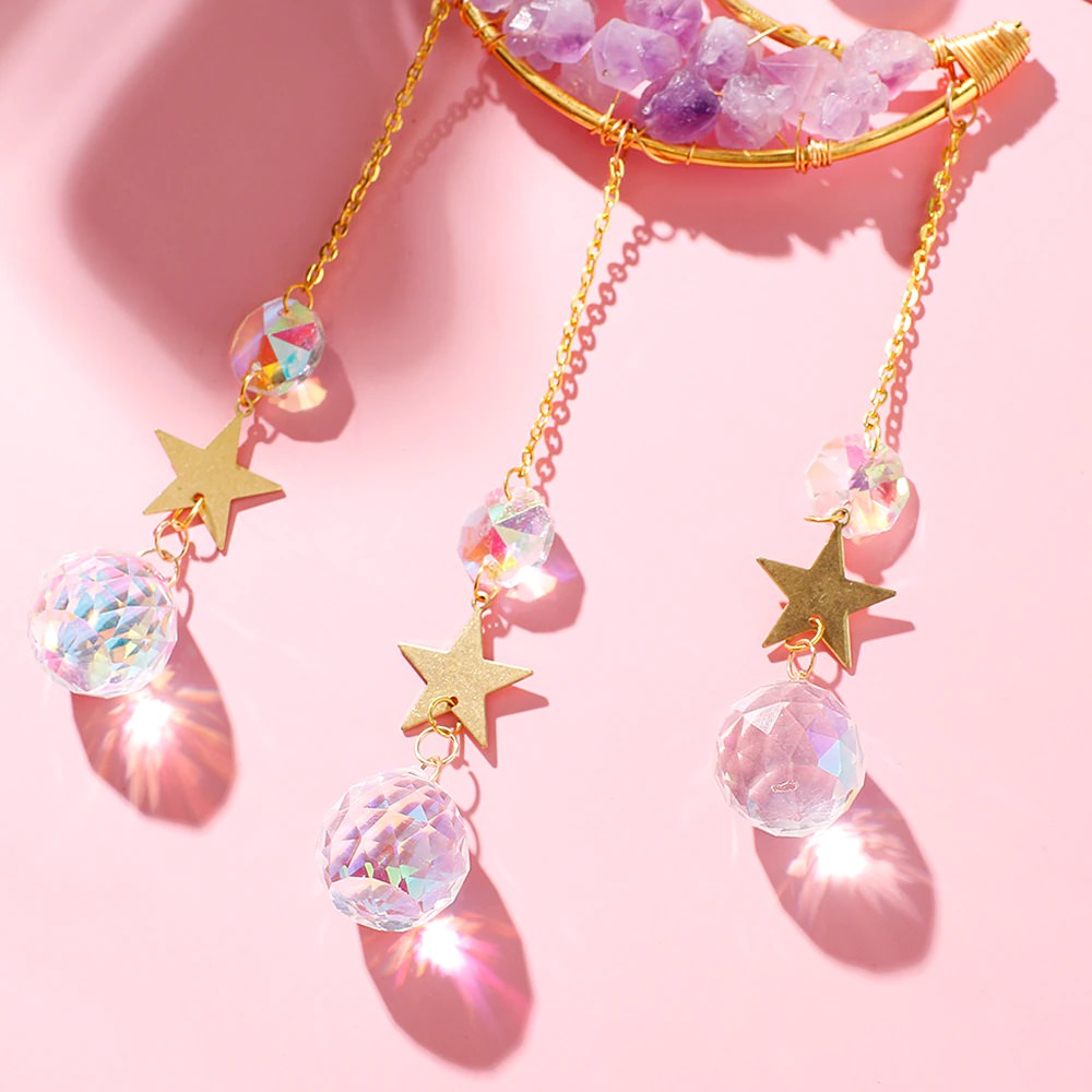 Amethyst Moon Suncatcher AESTHETIC_Fairycore AESTHETIC_Witchcore light catcher lightcatcher SUB CATEGORY_Suncatchers sun catcher