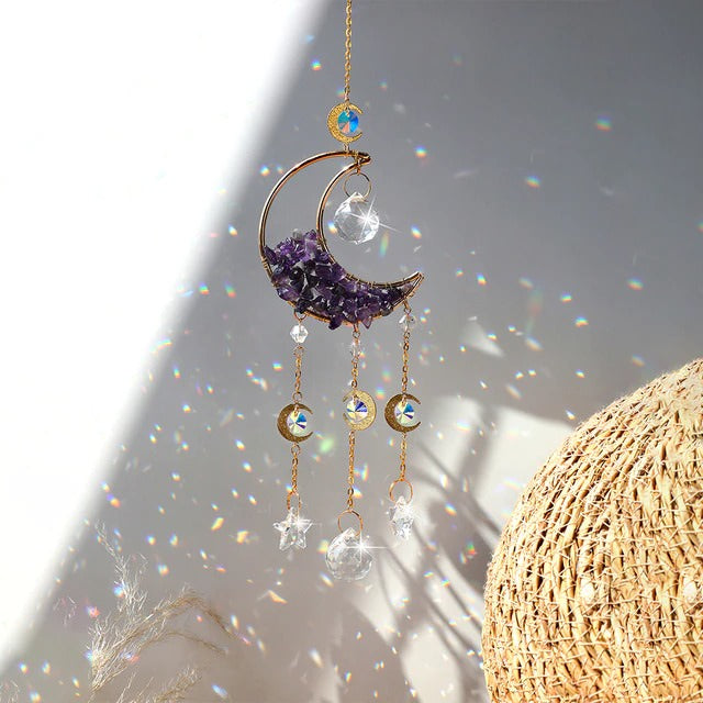 Amethyst Moon Suncatcher AESTHETIC_Fairycore AESTHETIC_Witchcore light catcher lightcatcher SUB CATEGORY_Suncatchers sun catcher