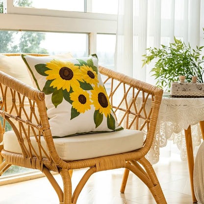 Aesthetic Sunflowers Embroidered Cushion Cover cute flower embroidered little flower SUB CATEGORY_Cushion Covers