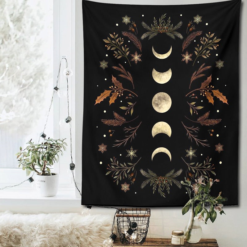 Autumn Moon Phases Tapestry AESTHETIC_Fairycore floral SUB CATEGORY_Tapestries