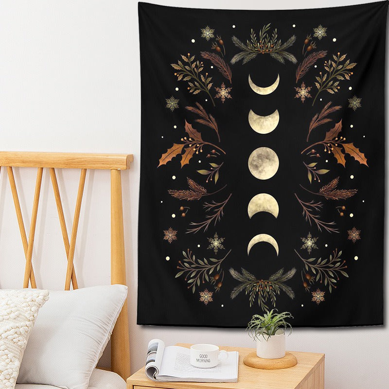 Autumn Moon Phases Tapestry AESTHETIC_Fairycore floral SUB CATEGORY_Tapestries