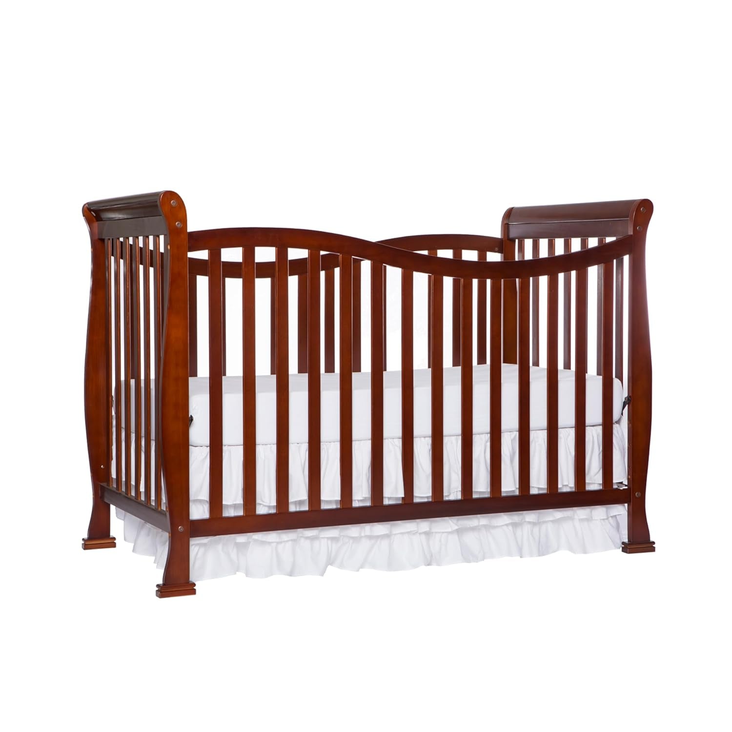 Violet 7-In-1 Convertible Life Style Crib in Cherry, Greenguard Gold Certified, 4 Mattress Height Settings, Made of Sustainable New Zealand Pinewood Baby Products Cribs Furniture Infant & Toddler Beds Nursery