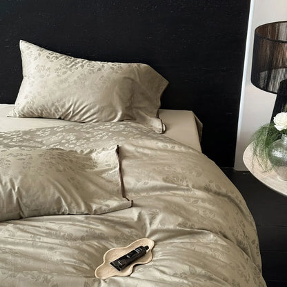 Silky Floral Jacquard Cooling Tencel Bedding Set
