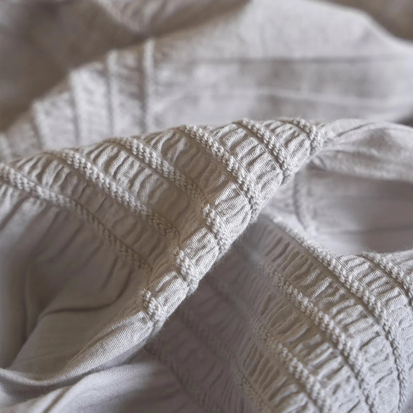 Textured Pintuck Washed Cotton Bedding Set