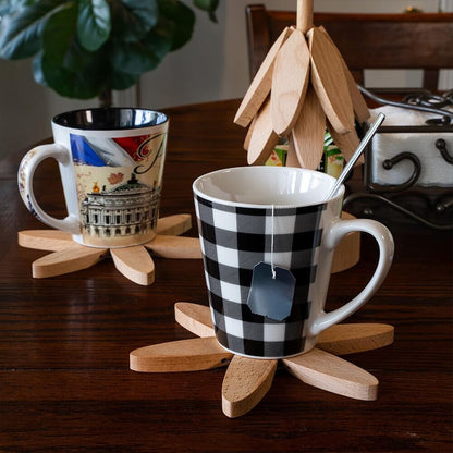 Artisanal Wooden Coasters Trivets Set