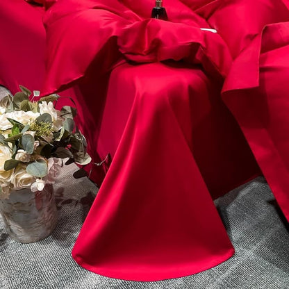 Neo Red Silky Cotton Bedding Set