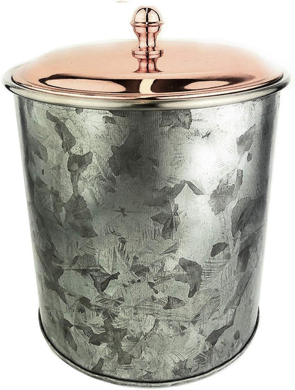 Galrose Galvanized Iron Insulated Ice Bucket – Rose Gold Lid, 2 Liter Stainless Steel Double Wall 5.5" X 6” Rustic Wine Chiller or Champagne Bucket. Unique 6Th Iron Anniversary or Birthday Gift Bar & Wine Tools Home & Kitchen Ice Buckets Ice Buckets & Tongs Kitchen & Dining Kitchen Utensils & Gadgets