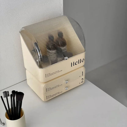 Retro Typographic Stackable ABS Makeup Organizer