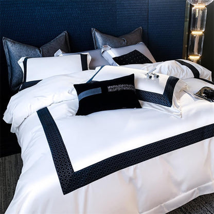 Sablier White Luxury Egyptian Cotton Bedding Set