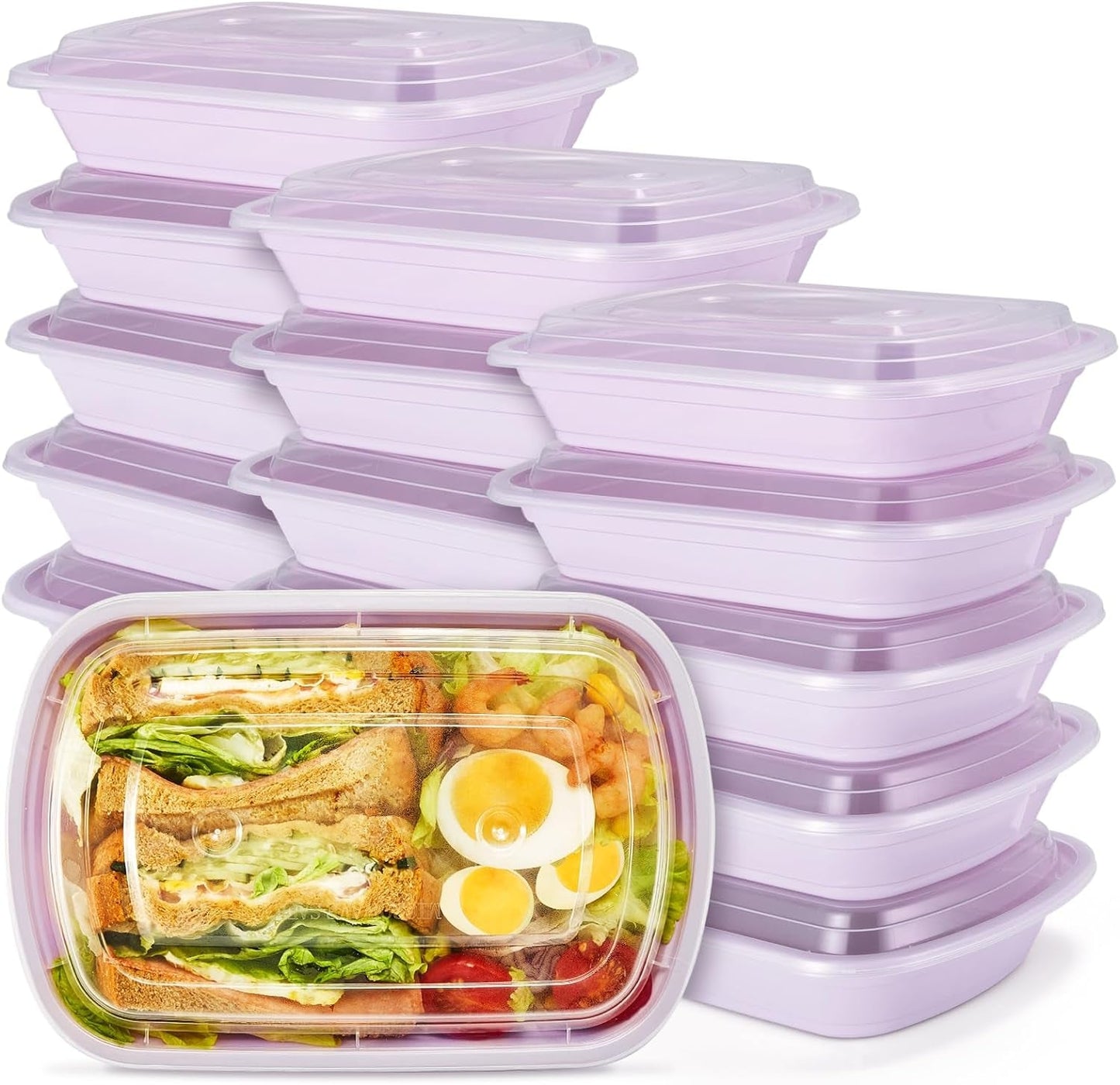 Glotoch 50 Pack 32 Oz Meal Prep Containers Reusable, 2 Compartment Food Containers with Lids to Go Containers, Lunch-Microwave,Freezer,Dishwasher Safe Boxes Disposables Food Service Equipment & Supplies Industrial & Scientific Take Out Containers