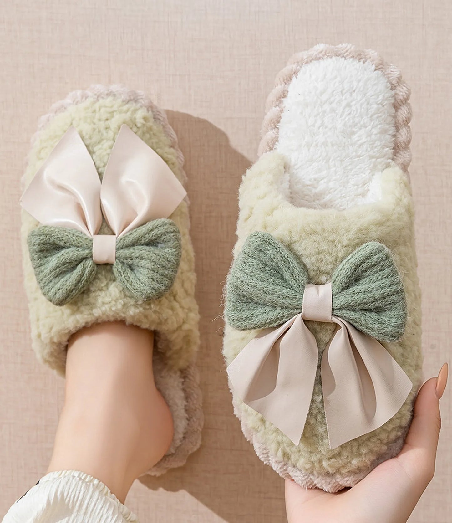 Plush Textured Fleece House Slippers
