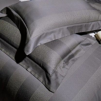 Carissa Striped Jacquard Luxury Cotton Bedding Set