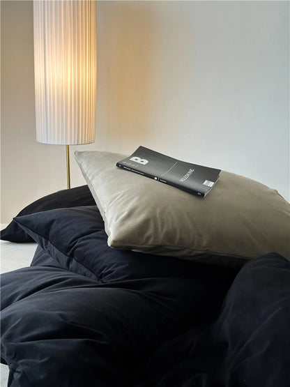 Plush Solid Color Velvet Bedding Set