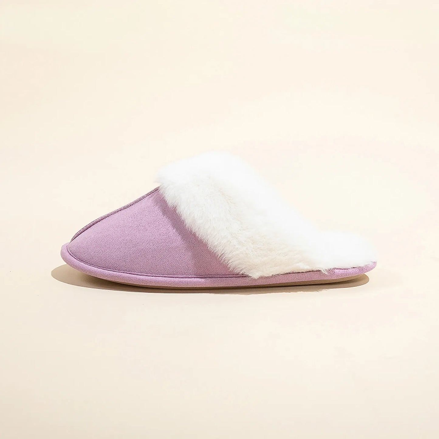 Plush Solid Color Faux Suede House Slippers