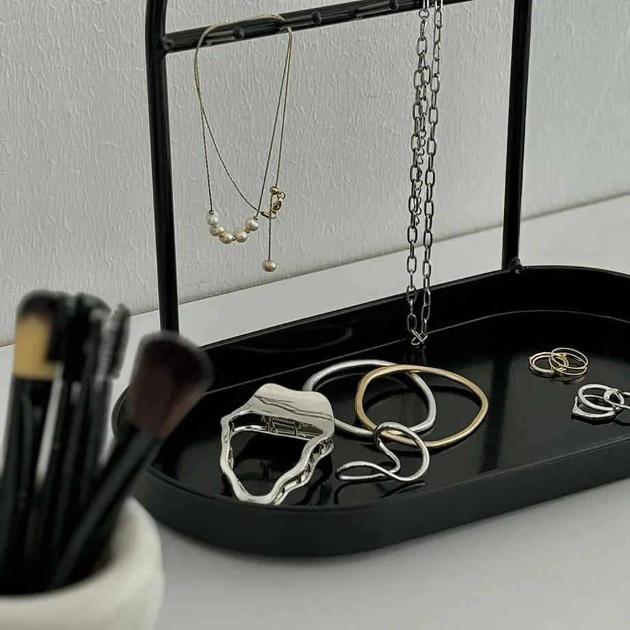 Sleek Arched Metal Jewelry Organizer