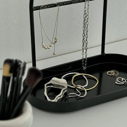 Sleek Arched Metal Jewelry Organizer
