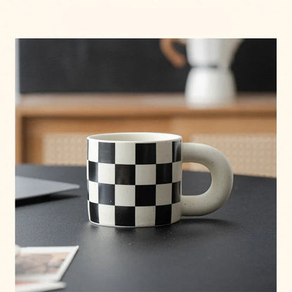 Chunky Checkered Ceramic Mug