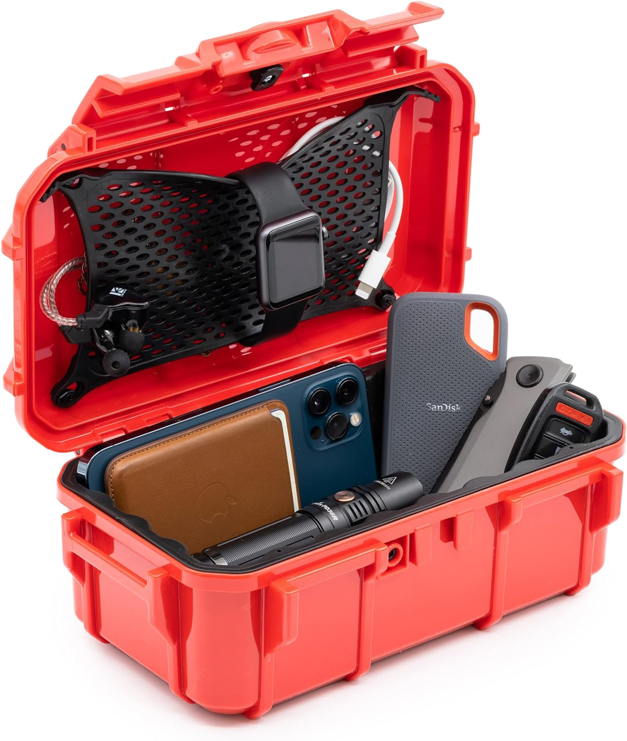 Evergreen 57 Waterproof Dry Box Protective Case - Travel Safe/Mil Spec/Usa Made - for Cameras, Phones, Ammo Can, Camping, Hiking, Boating, Water Sports, Knives, & Survival (Red) Bags & Cases Camera & Photo Camera Cases Electronics