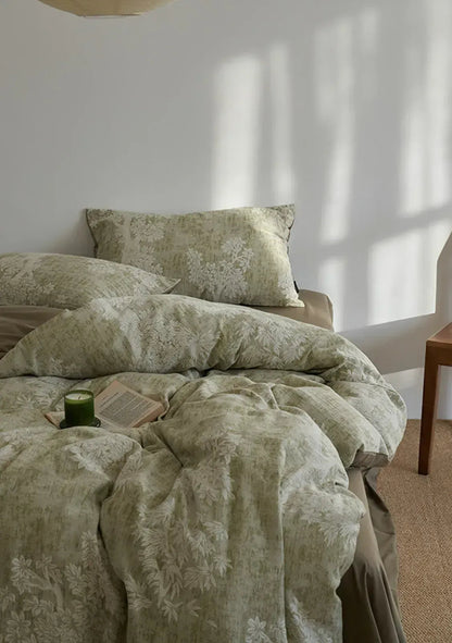 Jacquard Botanical Washed Cotton Bedding Set