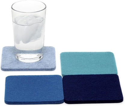 Graf Lantz - Bierfilzl Felt Coasters - Square - 100% Merino Wool - Moisture Wicking - Heat Resistant - Sustainable - Home Decor - Housewarming Gift - 4 Coaster Set - 4" X 4" X 5 Mm - Forest Bar Tools Bar Tools & Drinkware Coasters Dining & Entertaining Home & Kitchen Kitchen & Dining