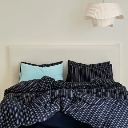 Soft Washed Striped Cotton Bedding Set