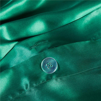 Eloise Emerald Green Luxury Pure Mulberry Silk Bedding Set