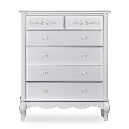 Evolur Aurora 7 Drawer Double Dresser, Akoya Grey Pearl/Silver Mist & Aurora 6 Drawer Tall Chest in Akoya Grey Pearl/Silver Mist Bedroom Furniture Dressers Furniture Home & Kitchen