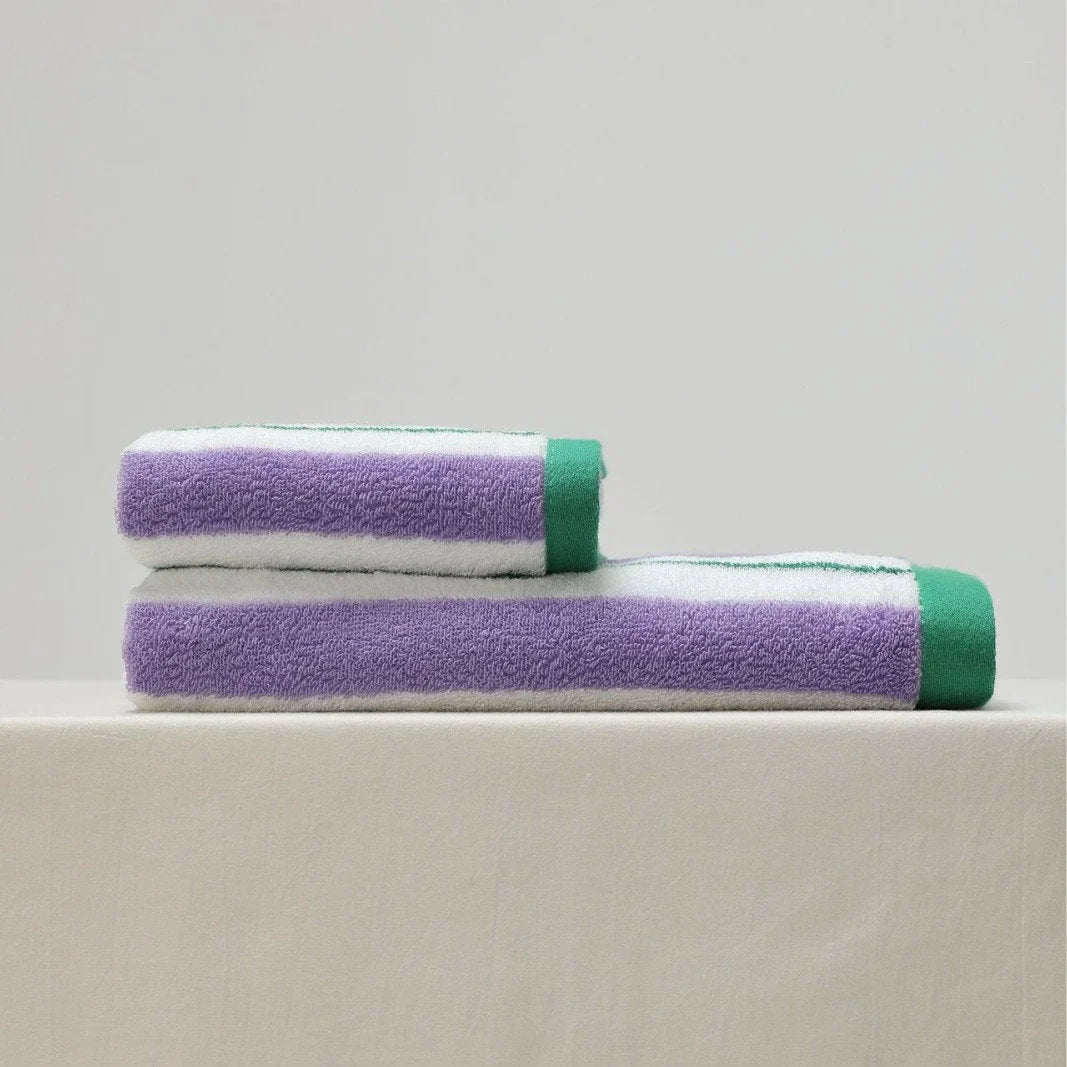 Plush Striped Cotton Bath & Face Towel