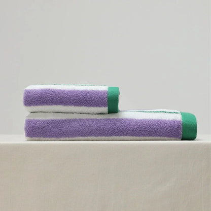 Plush Striped Cotton Bath & Face Towel