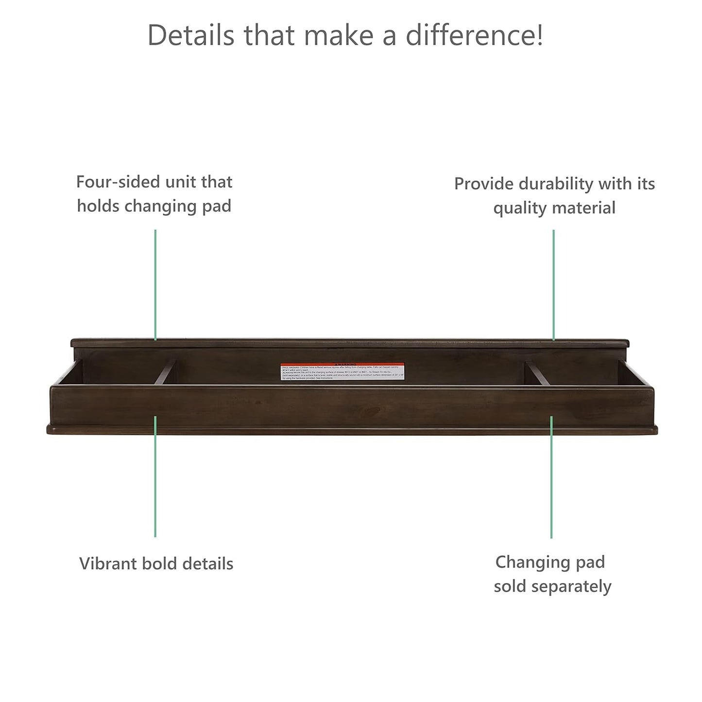 Evolur Empire Change Tray I Full Assembly I Lasting Quality Baby Products Changing Table Pads & Covers Diapering Pads